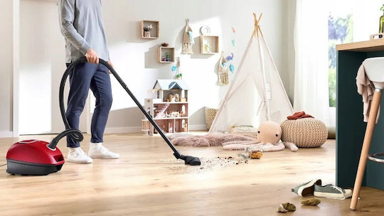 Bosch BGB41RD3H Ηλεκτρική Σκούπα 600W με Σακούλα 4lt Κόκκινη