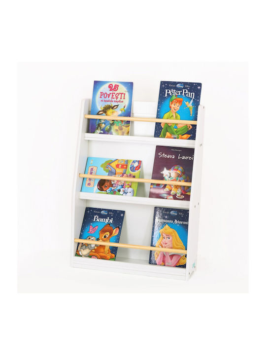 Kids Wooden Bookcase White