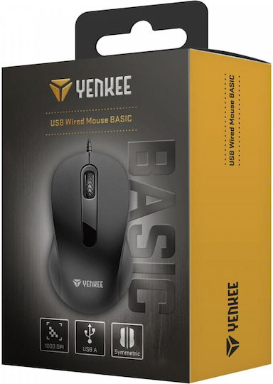 Yenkee YMS 003BK Basic Cu fir Mouse Negru