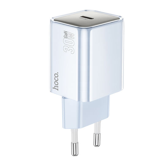 Hoco Φορτιστής Χωρίς Καλώδιο GaN με Θύρα USB-C 30W Power Delivery Μπλε (N47)