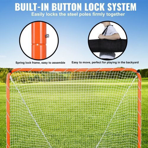 Portable Lacrosse Goal Vevor 6'x6' Net Carrying Bag Orange Zqgqqmtjk66yio3rgv0