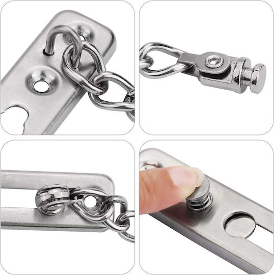 Door Handle with Chain Silver