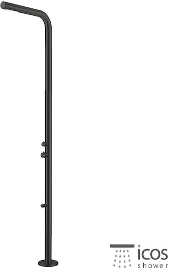 Icos Outdoor Shower Black