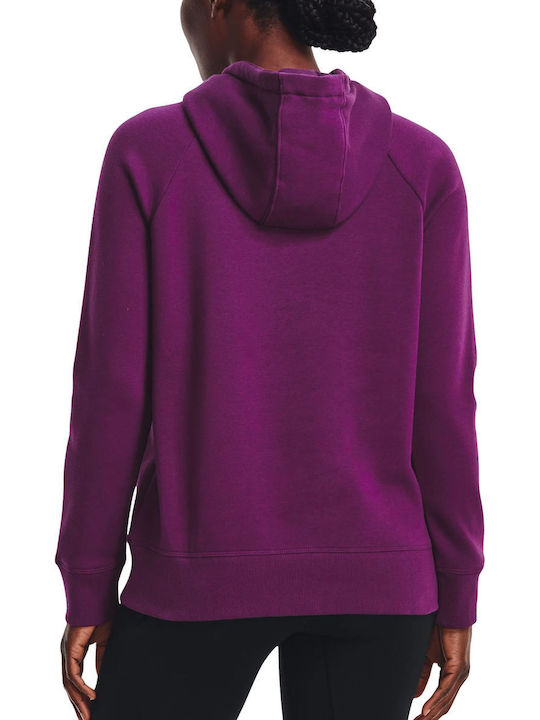 Under Armour Rival Women's Long Hooded Fleece Sweatshirt Purple