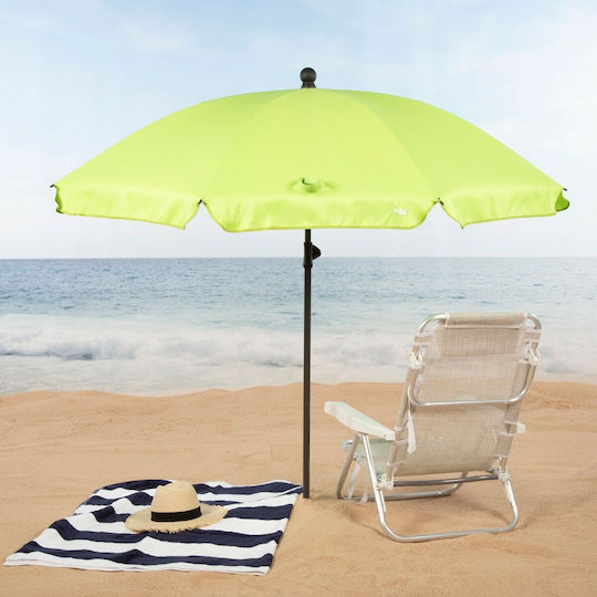 Aktive Solskjerm Folding Beach Umbrella Diameter 2m Yellow