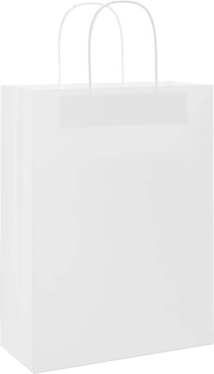 vidaXL Paper Bag for Gift White 26x35x12cm. 50pcs