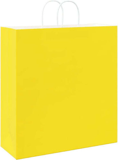 vidaXL Хартиена Чанта за Подарък Жълта 45x48x17см. 50бр