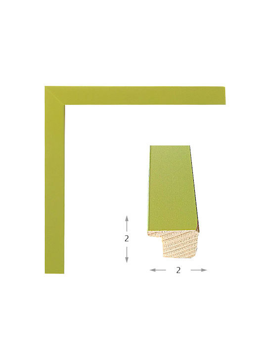 Grüner Holzrahmen 2cm Glas 20x20cm