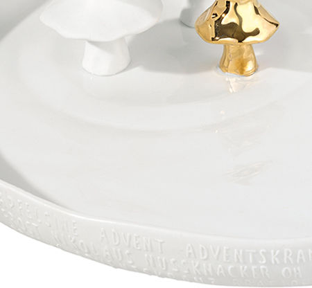 Raeder Christmas Platter Porcelain Gold D14cm.