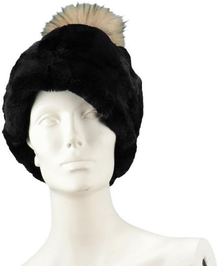Pom Pom Beanie Unisex Beanie Knitted in Black color
