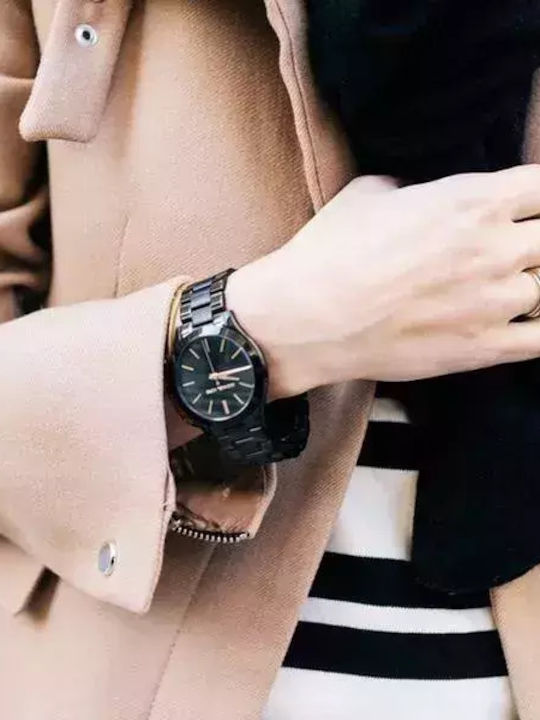 Michael Kors Runway Ανδρικό Ρολόι 50mm Μπαταρίας με Μαύρο Μεταλλικό Μπρασελέ
