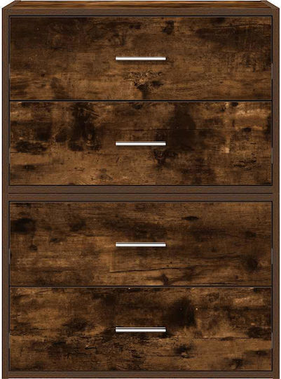 Wooden Chest of Drawers with 4 Drawers Smoked Oak 60x31x60cm