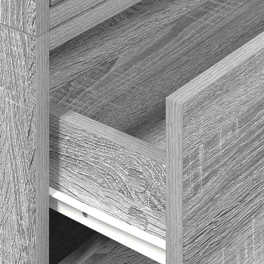 Wooden Chest of Drawers with 4 Drawers Grey Sonoma 60x31x60cm