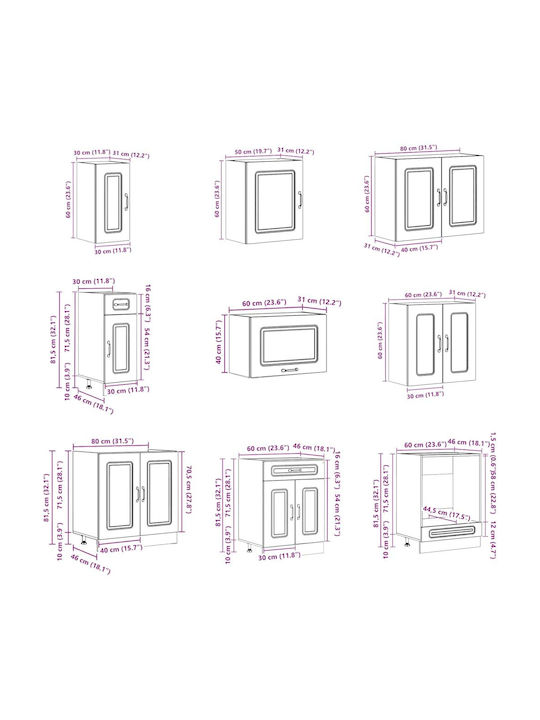 Vidaxl Kitchen Cabinet Set 14 Pieces Kalmar Engineered Wood