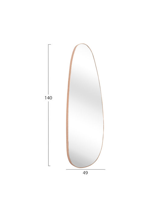 HomeMarkt Crither Wall Mirror Oval with Beige Wooden Frame 1pcs