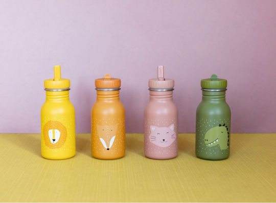 Trixie Mrs Cat Kids Water Bottle Stainless Steel Pink 350ml