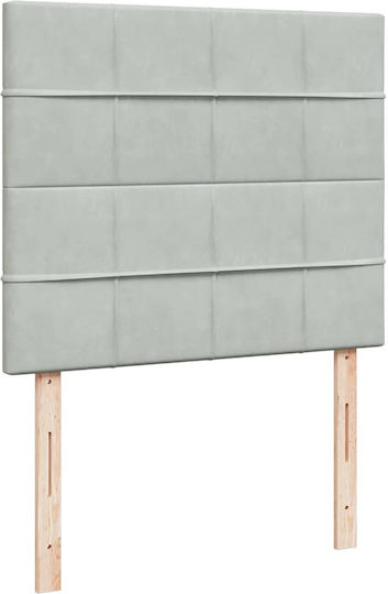 Hälfte-Doppelbett Mit Samt Hellgrau Mit Lattenrost & Matratze 120x190cm