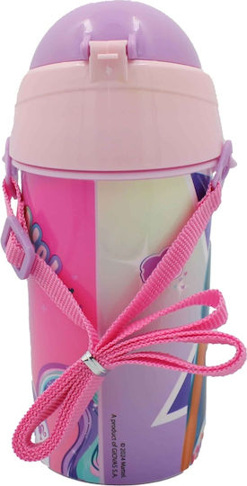 Gim Barbie Sticlă Pentru Copii Din Plastic Barbie Cu Pai FD 500ml