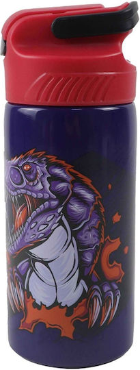 Gim Back Me Up Trex Stainless Steel Kids Water Bottle Dinosaurs with Straw T-REX 500ml