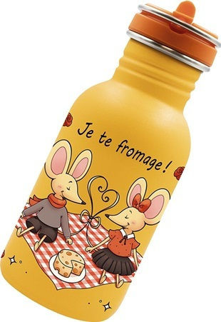Laken Jumping Kids Stainless Steel Thermos with Straw Orange Color Mice Design 0.5ml 848048set 00 Bsffr