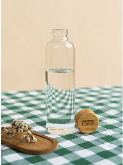 Line Friends Kinderflasche Glas mit Schraubverschluss Auslaufsicher Beige 500ml