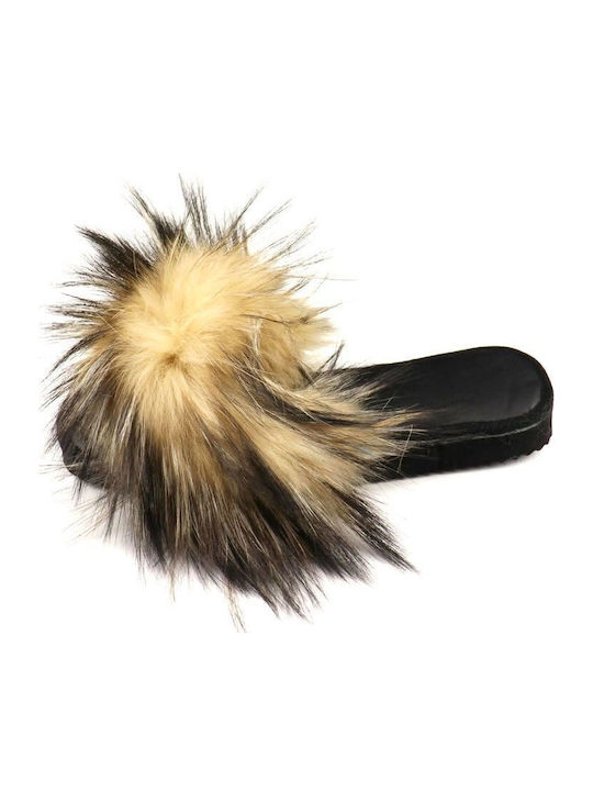 Women's Slippers with Animals Brown