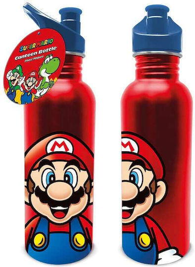 Pyramid International Παιδικό Παγούρι Super Mario με Καλαμάκι Κόκκινο 700ml