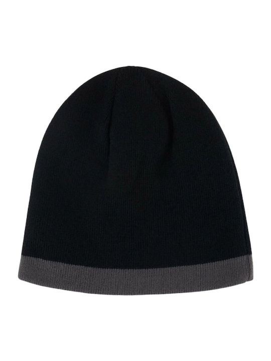 Beanie Unisex Reversible Σκούφος Πλεκτός σε Μαύρο χρώμα
