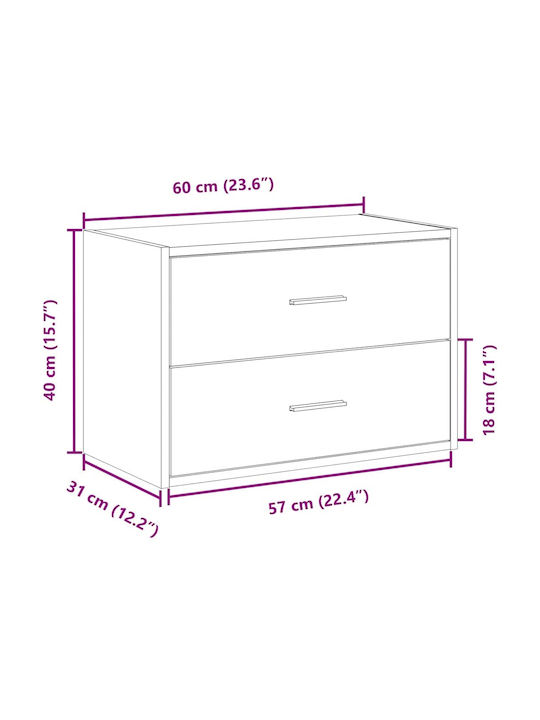 Office Storage Chipboard Cabinet Oaks L60xW31xH40cm