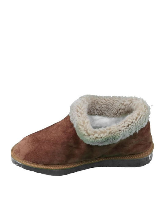 Anatomical Leather Women's Slippers Brown