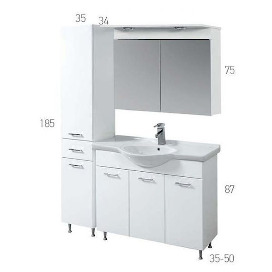 Mabo Waschtisch mit Waschbecken & Spiegel Laka