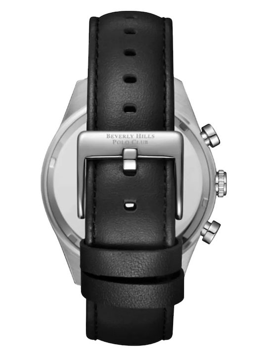 Beverly Hills Polo Club Men's Watch Battery with Black Leather Strap