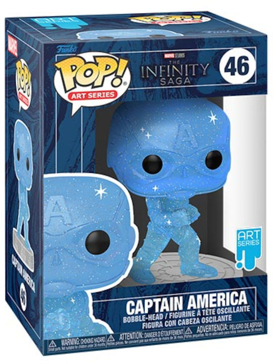 Funko Pop! Marvel: Marvel - Captain America (Serie de Artiști) (Seria Artă) 46 Bobble-Head