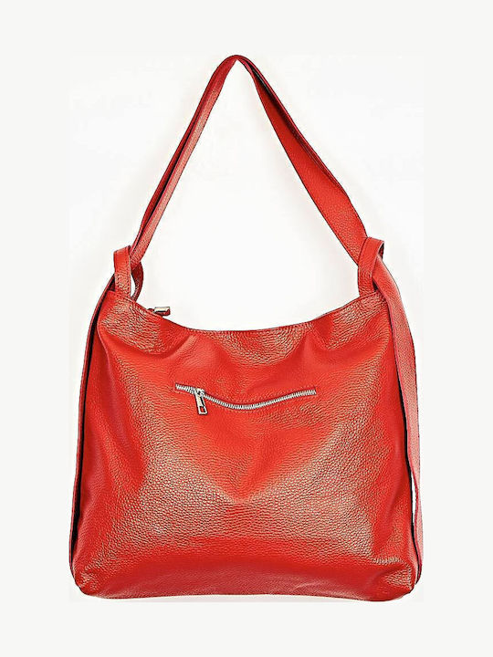 Leather Women's Bag Shoulder Red