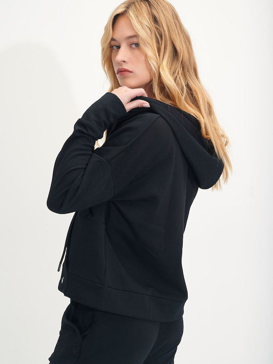 SugarFree Women's Hooded Cardigan BLACK