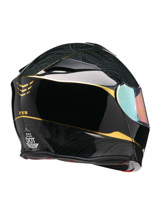 Z1R Solaris 2.0 Notorious Black/Gold Κράνος Μηχανής Flip-Up DOT με Sunvisor