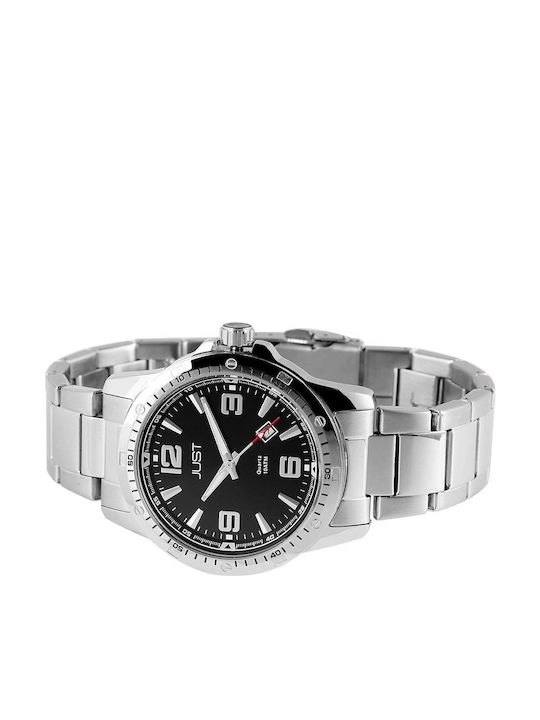 Just Watch Men's Watch Battery with Silver Metal Bracelet