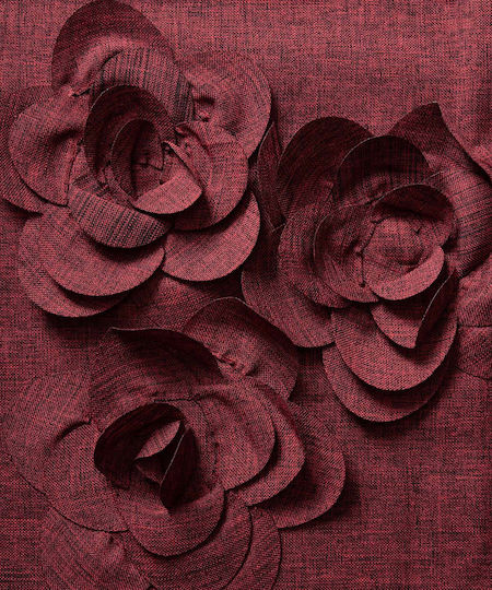 Silk Fashion Checkered Burgundy 558 130x130cm Tablecloth