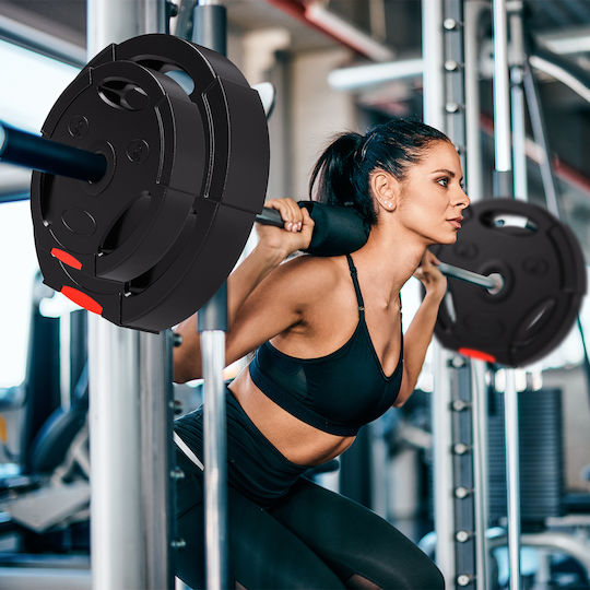 Sportnow Scheibenset Gummierte 2 x 5kg Φ25mm mit Griffen