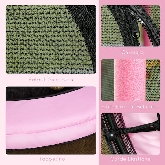HomCom Outdoor Trampoline Diameter 140cm with Pink Safety Net