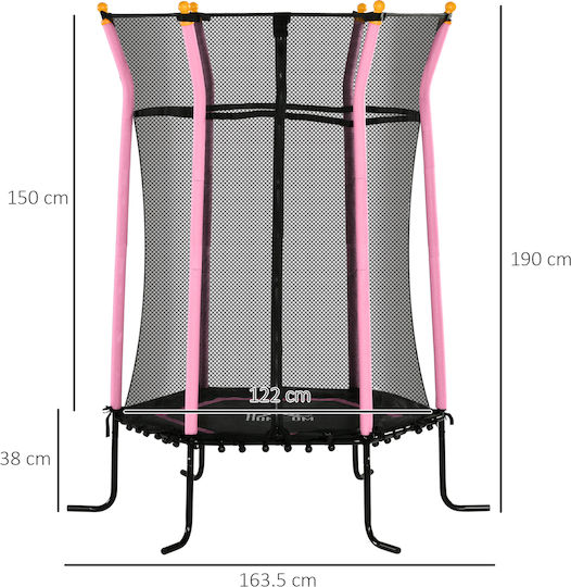 HomCom Gymnastics Trampoline Diameter 163.5cm with Pink Net