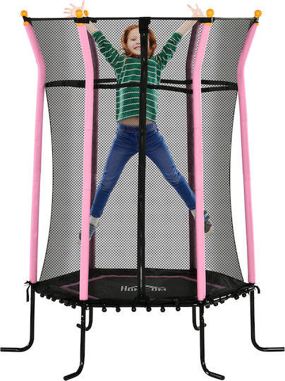 HomCom Gymnastics Trampoline Diameter 163.5cm with Pink Net