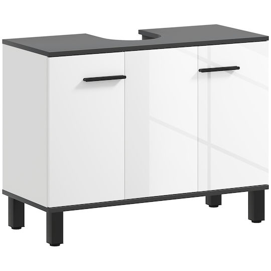 HomCom Countertop without Sink L80xW34xH60cm Glossy White