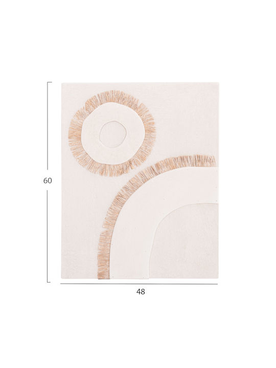 Hm4534 Rectangular Painting Series Santorini Hm4534 MDF Off-White Color-Decoration Beige 48x4.5 Thickness X60cm Code 0538049