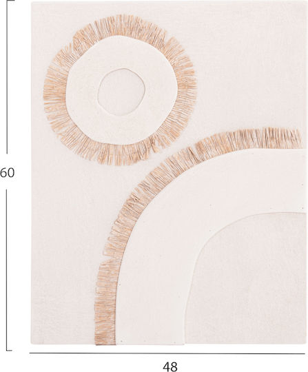 Hm4534 Правоъгълна картина серия Санторини Hm4534 MDF цвят екрю-декорация бежов 48x4.5 дебелина X60cm код 0538049