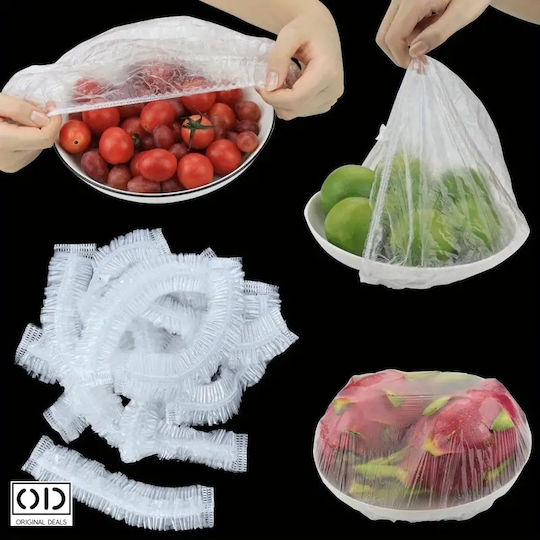 Capace de protecție boluri recipiente din plastic care mențin mâncarea proaspătă mult timp dimensiune ajustabilă elastic 7,5 x 20 cm fabricate din PVC set 100 bucăți oferte originale