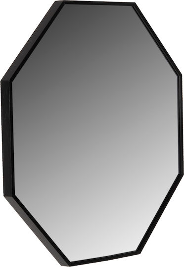 HomeMarkt Archer Wandspiegel mit Schwarz Metallisch Rahmen 74x74cm 1Stück