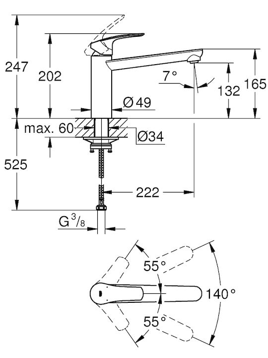 Grohe Kitchen Faucet Counter Silver