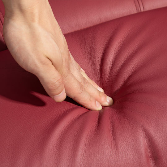 Relaxsessel mit Fußhocker aus Kunstleder Red 76x90x105cm