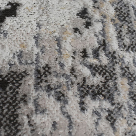 Saray Home Springs Modern Bedroom Rugs Set Ivory-Dark Grey SPG02 SET 3pcs